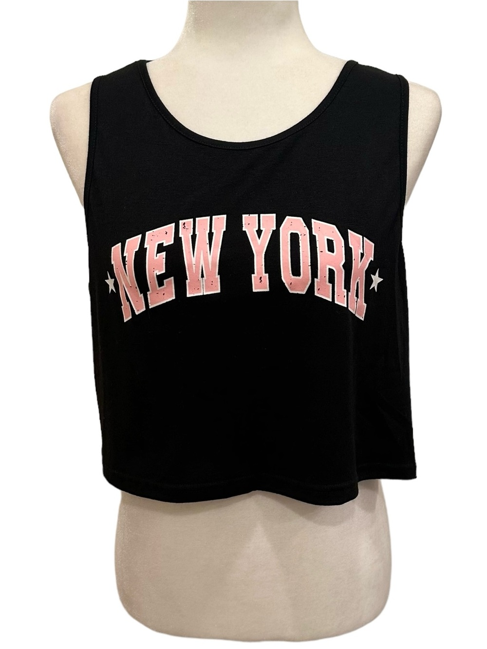 Let’s Go NY Knicks!!!! Black and Pink New York Crop Top Size L
